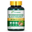 10 v 1 Wormwood Kapsule - 90 Kapsule Supplement, Black Walnut Hulls, Klinčeky, Black Pepper, Turmerica Curcumin Root, Peppermint Leaf, Podpora Cut zdravie a trávenie Balance