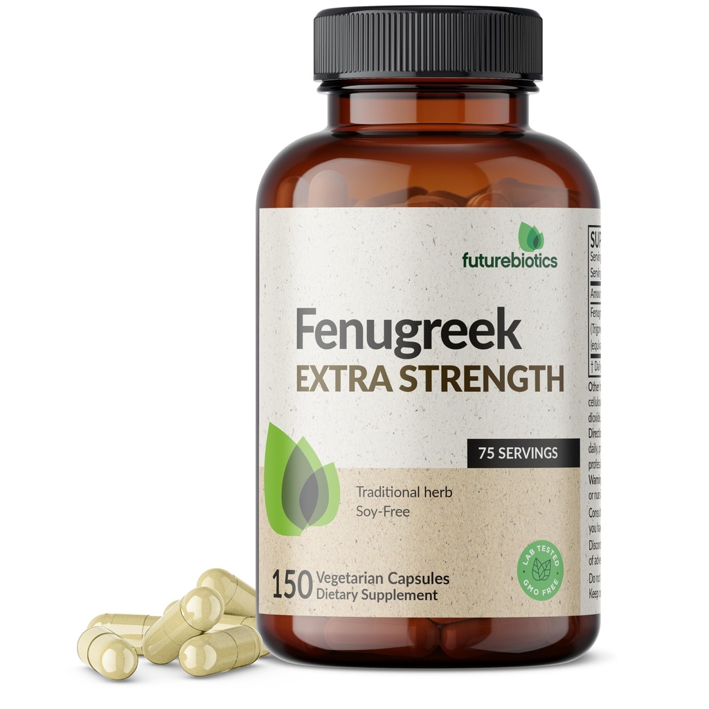 Futurebiotiká Fenugreek Extra sila podporuje celkovo dobré zdravie a dobre Being, non-GMO, 150 Vegetariánske kapsule