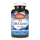 Carlson - Elite DHA Gems, 1000 mg DHA, Wild Caught, Udržateľne Zdroj, Funkcia mozgu a zdravá vízia, 60 Softgels