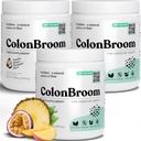 ColonBroom Psyllium Husk prášok s Stevia (Tropical Fruits) - Colon očistiť pre Bloating Relief & Gut zdravie - Colon Broom Fiber Powder Drink - Vegan Fiber Powder Stevia Supplement, 150 Slúži