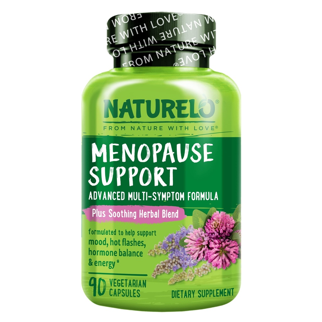 NATURELO Menopauza Doplnky pre ženy, bylinné zmes s čiernym Cohosh pre Menopauza Hot Flash Advanced Estrogen Multi- symptom Formula 90 Kapsule