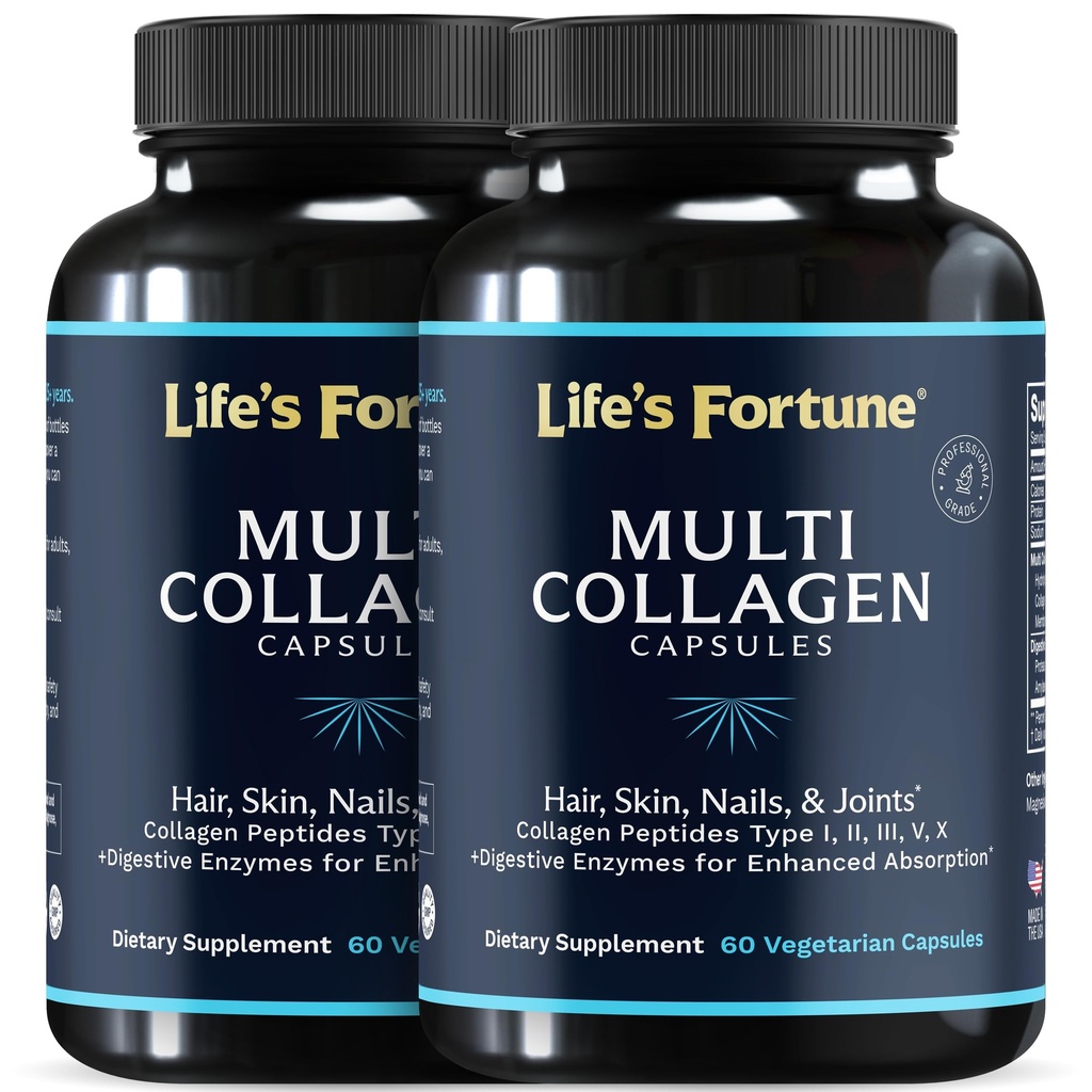 Multikolagen Peptidy Typy I, II, III, V & X Hydrolyzované proteínové kapsule 