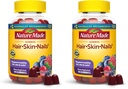 Príroda Vyrobené vlasy Koža a nechty s Biotín 2500 mcg, Diétny doplnok pre zdravé vlasy, koža a nechty Podpora, 90 Gumies, 45 Day Supply (Pack of 2)
