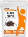 BulkSupplements.com Black Pepper Extract Powder - Black Pepper Supplements, Piperine Doplnky - Vegan & Gluten Free, 20mg per Serving, 100g (3,5 oz) (Pack of 1)