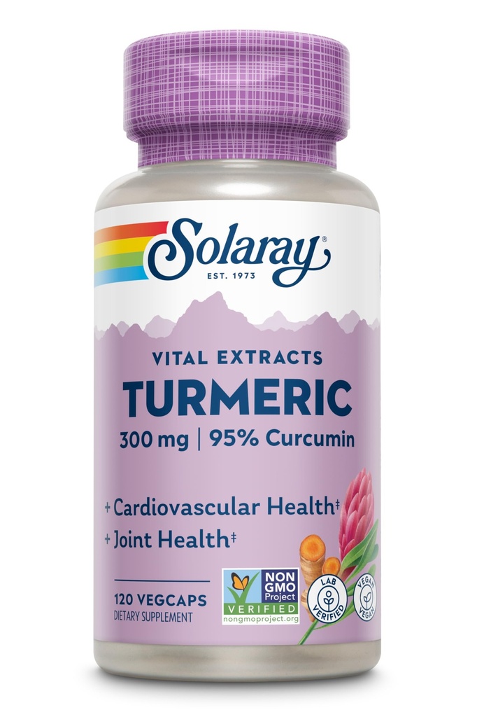 Solaray Garancia Potency Turmeric Root Extract 300 mg VCapsules, 120 Count