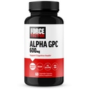 FORCE FACTOR Alpha GPC Brain Supplement for Memory and Focus, Mood Suplement with Alpha GPC 600mg, Premium Quality, Vegan, Non-GMO, 60 Kapsule