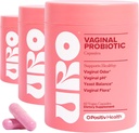 O Positiv URO Vaginálne probiotiká pre ženy pH Balance with Prebiotics & Lactobacillus Probiotic Blend - Vaginal Health Supplement - Promotion Health Vaginal Por & Vaginal Flora, 60 Count (Pack of 3)