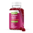 Viteey Collagen Gummies s biotín Gummies pre vlasy kože a nechtov Vitamíny - Biotín a kolagén doplnky pre ženy a mužov - Vegan, Gluten-Free 