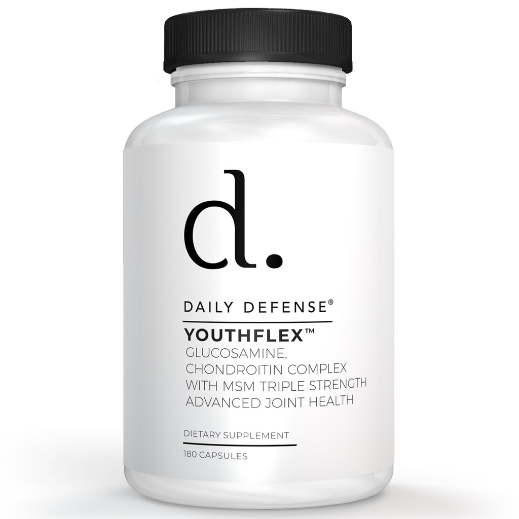 Glukozamín s Chondroitín & MSM spoločným doplnkom - Spoločná podpora doplnok pre mužov a ženy Mobilita a flexibilita - 180 Kapsule, Youthflex Glucosamine Complex, Made in The USA