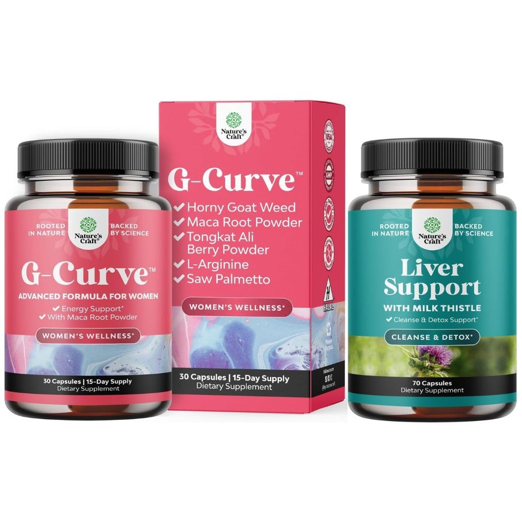 Bundle of G Curve Horny Kozia burina pre ženy - Vylepšená energia Mood Performance a bylinné pečeň podpora mlieko bodkované s púpavkovým koreňom, Choline, cvikla a Artičok extrakt