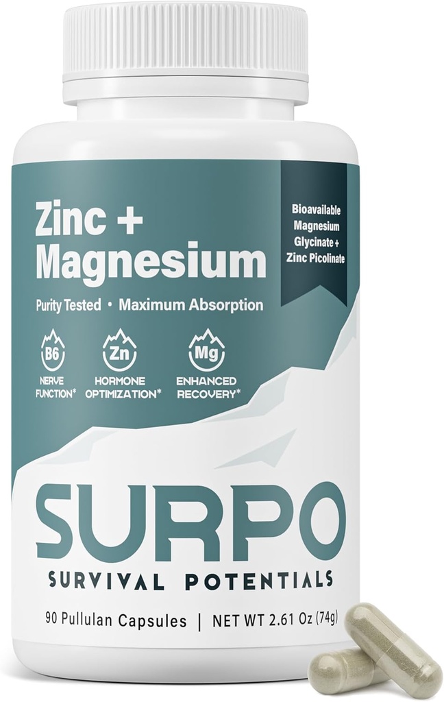 B6 Zinok a horčík Doplnky pre mužov a ženy, Po tréningu svalovej zotavenie Doplnky pre nohy Cramps, Immune & Sleep Support, Slušné horčík Glycinát so zinkom Plus vitamín B6, 90 Kapsule