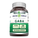 Amazing Formules GABA 750mg Per Serving Veggie Capsules Supplement 