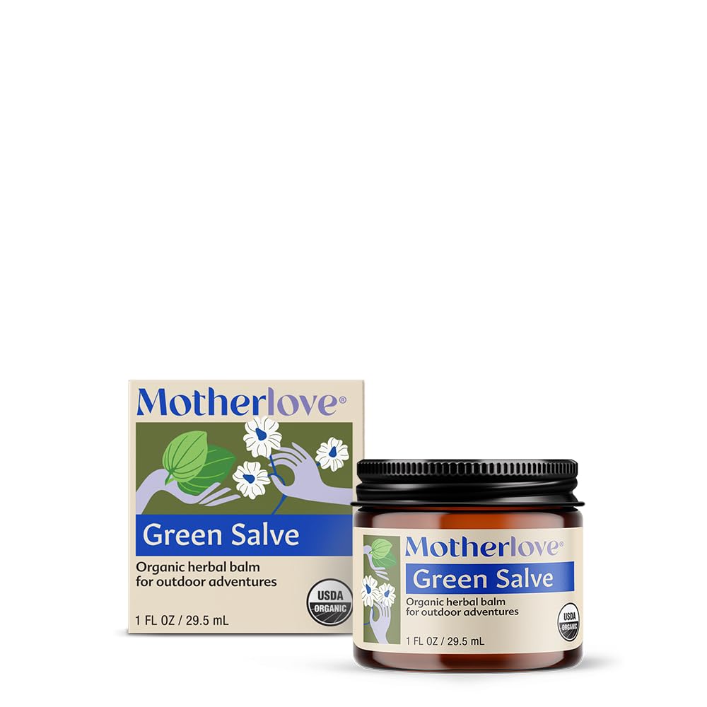 Motherlove Green Salve (1 oz) Rodinné-Priatelia Outdoor Adventure Obraz na Soothe Skin - USDA Organic