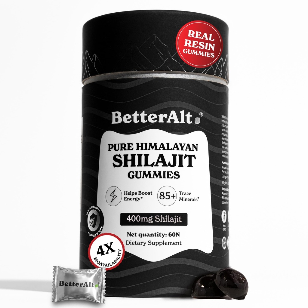 Lepšie Alt Pure Himalayan Shilajit Gummies s 100% Shilajit 