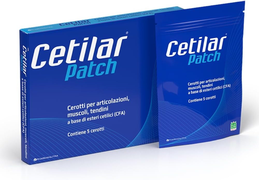 Cetilar Patch 5 Jednorazové Patches s patentovanými cetylovanými mastnými kyselinami pre dlhotrvajúce kĺbu a svalovej bolesti Relief, zlepšenie mobility, a športové zotavenie