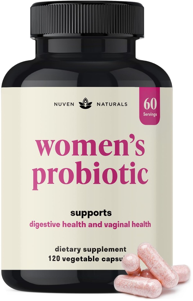 3-in-1 Ženy Probiotiká - 60 Slúži - 12 Unikátne kmene, Prebiotiká, D-Mannose, & Cranberry pre tráviace zdravie, Vaginálne zdravie a imunitnú podporu - Prebiotiká a probiotiká pre ženy 