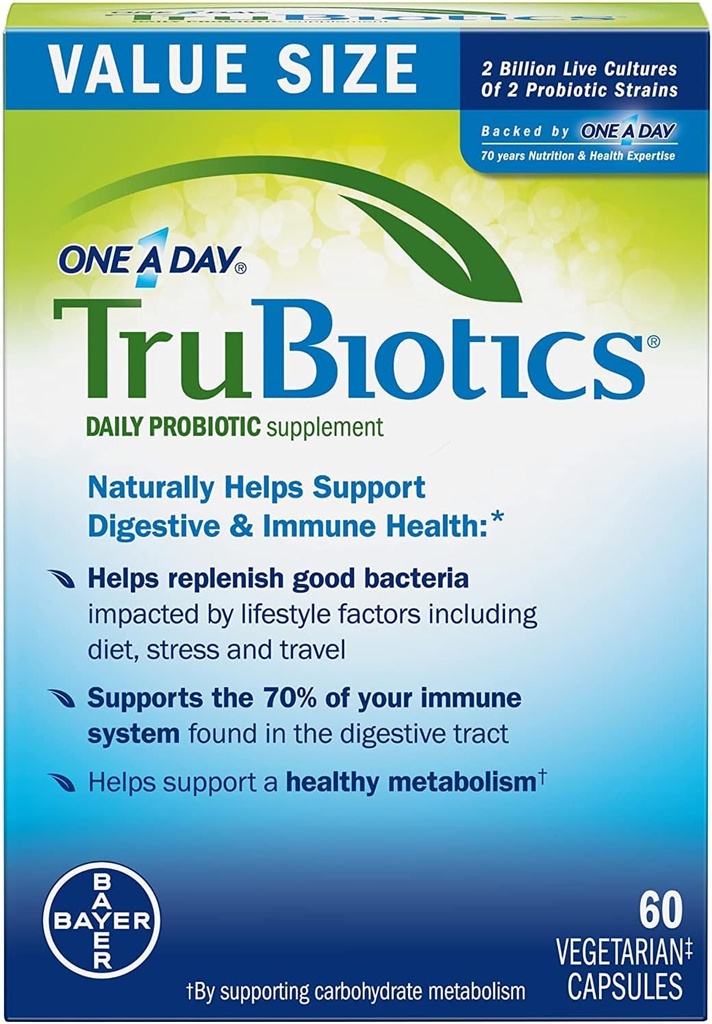TruBiotics Daily Probiotic, 60 Kapsule - Bezlepkové, Soy Free Digestive + Immune Health Support Supplement for Men and Women