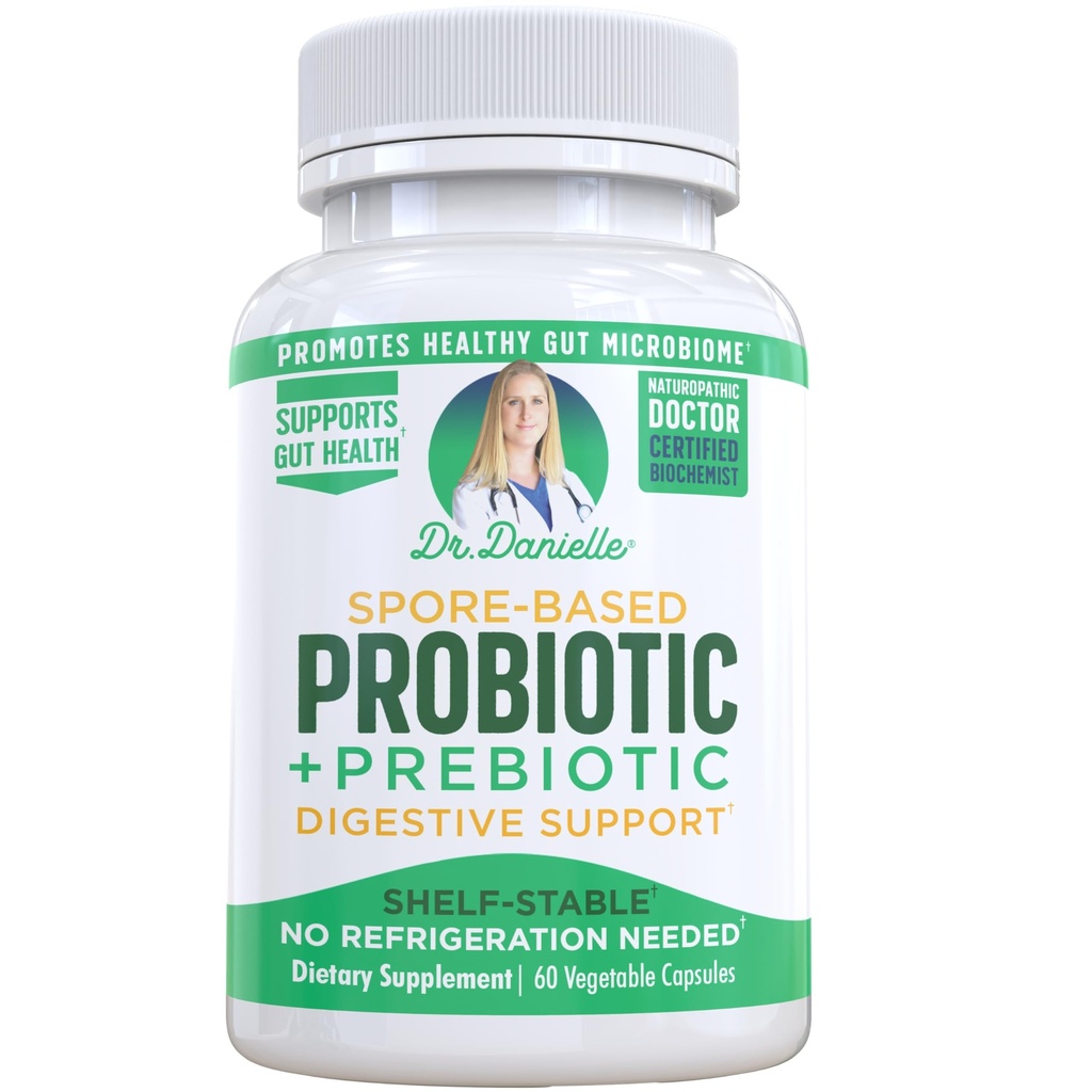 Dr. Danielle Probiotic - Probiotiká pre ženy a mužov, dospelí Dr. Danielle - Stabilné police Probiotické Supplement - Bez potreby chladničky - Bacillus - 60 Kapsule