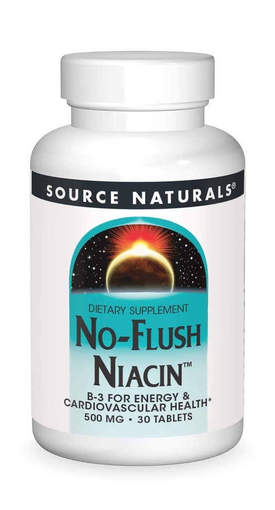 Zdroj Naturals No-Flush Niacin, B-3 for Energy & Cardiovaskulárne zdravie* 500 mg - 30 tabliet