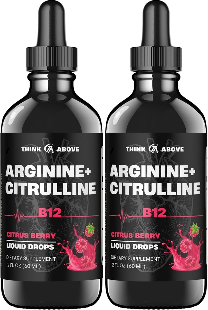 L-arginín + L-citrulín + B12 Liquid Drops, Citrus Berry Flavor, 2 fl oz, balenie po 2