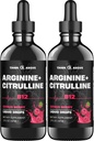 L-arginín + L-citrulín + B12 Liquid Drops, Citrus Berry Flavor, 2 fl oz, balenie po 2