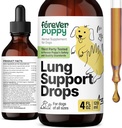 Forever Puppy Lung Support Drops for Psi - Dýchacie zdravotné doplnky - Mullein Leaf & Echinacea Herb pre Pľúca - Tekuté psy Vitamíny a doplnky - Cukor a alkohol bez tinktúry - 4 fl oz