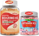 Sušina: vitamín C + D3 + zinkové Gummy pre dospelých 50 + & Vitamín K2 Gummy