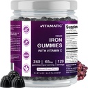 Vitamatický železo 65 mg Gumies Supplement for Women & Muži - 240 Vegan Gummy - Veľká chuť Železo Gummy Vitamíny s vitamínom C