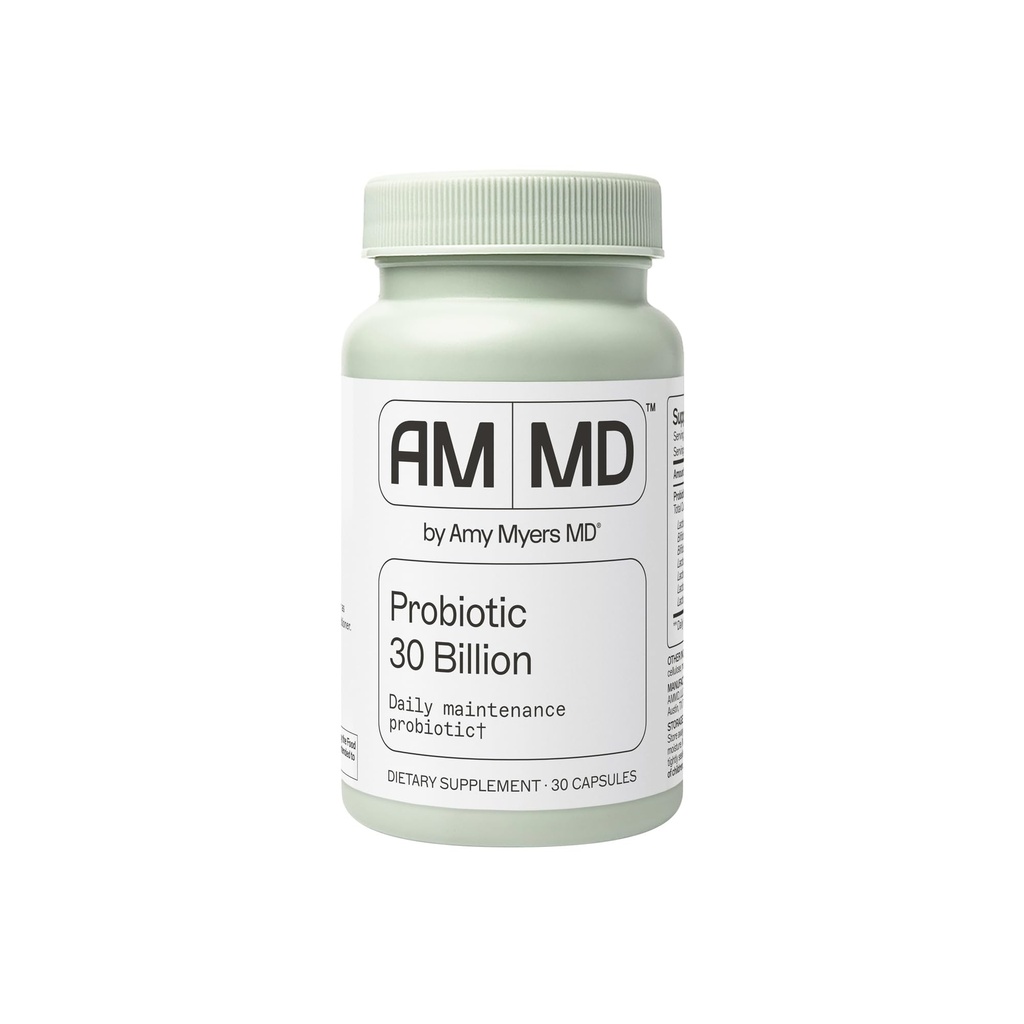 Amy Myers MD probiotiká 30 miliarda CFU - Podpora tráviaceho zdravia, Gut Microbiome & Immune Funkcia - 14 Kmene - Mliečne-Free, Gluten-Free - 30 Kapsule (30 Servings)