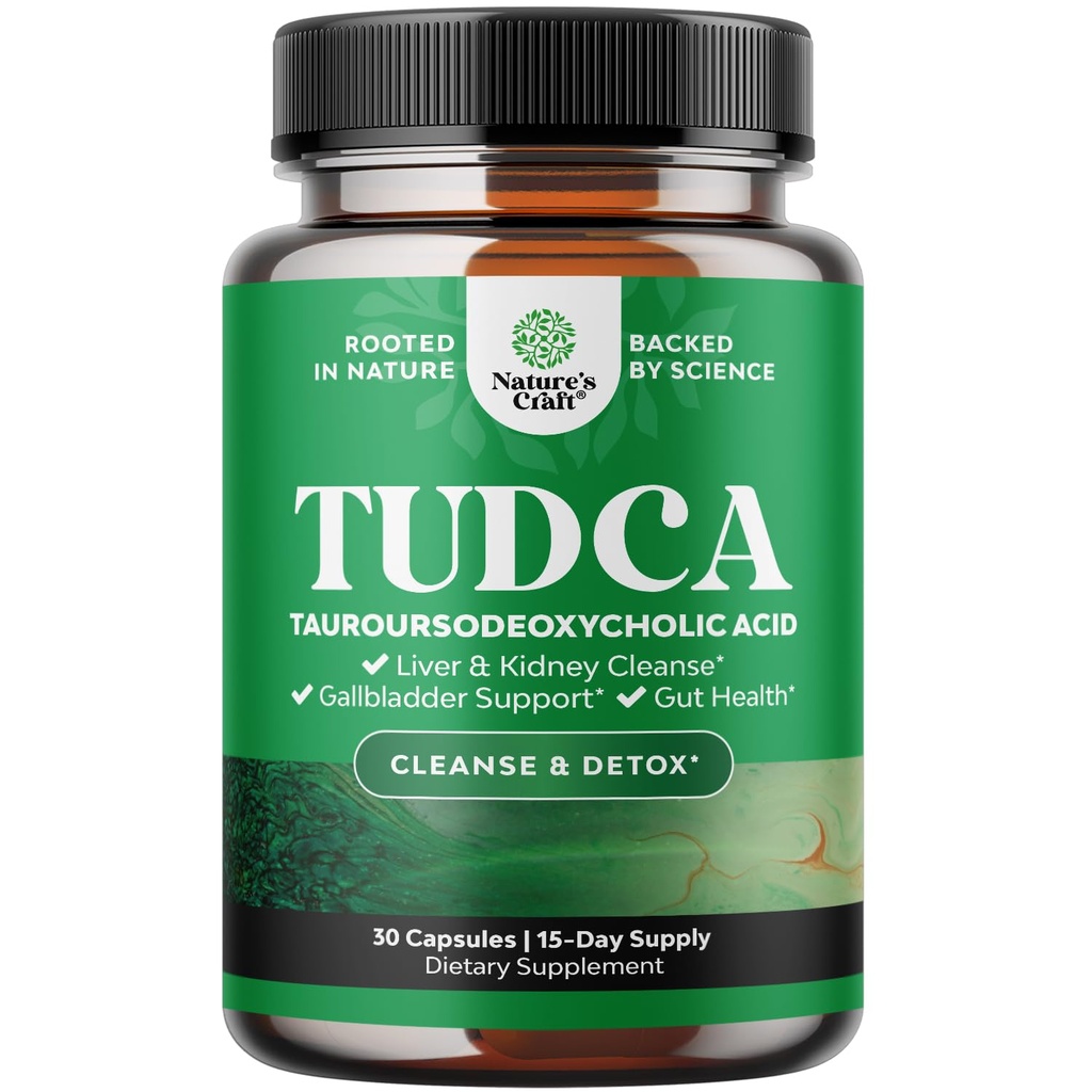 Pokročilé soľné TUDCA doplnok - Extra sila TUDCA 500mg na podávanie bile soli pre žlčník obličiek a podpory pečene - Vysoká čistota Tauro Ursodeoxycholická kyselina Pečeň a žlčník očistiť