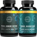 Horčík Supplement & Imunity Defense Doplnky pre ženy a mužov Primal Harvest - Spoločná podpora Kapsule a probiotiká + Zinok + vitamín komplexy Bundle
