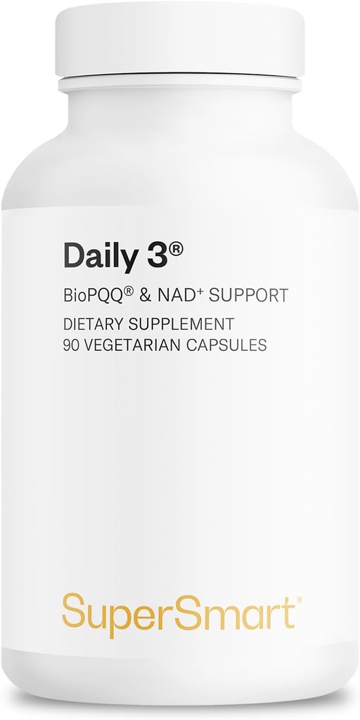 Supersmart Daily3 + Bio PQQ (All-in-One Formula) - Multivitamín pre ženy a mužov - 45 Essential Nutrients 