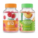 Životaschopný vitamín B12 + kurkumín, Gummies Bundle - veľké ochutnávky, vitamínové doplnky, bez lepku, bez GMO, bez žuvania
