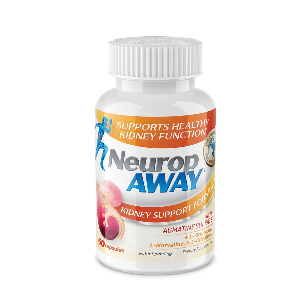 NeuropAway podpora obličiek doplnok s Agmatine Sulphate, L-Novaline, L-Ornithine, L-Citrulín poskytuje rýchlu, výkonnú podporu obličiek, 60CT
