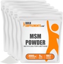 BulkSupplements.com MSM Powder - Methylsulfonylmetán, MSM Supplement - MSM Pure Powder, MSM 3000mg - for Joint Health, Gluten Free, 3000mg per Serving, 5kg (11 lbs) (Pack of 5)