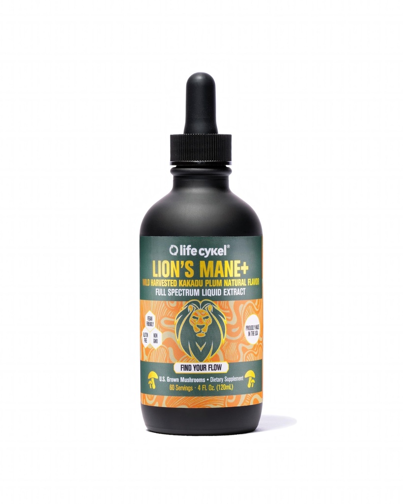 Cykel života - Lion's Mane Mushrom Extract s Kakadu Plum - Mozog Booster Nootropic pre pamäť, Focus & REM spánok - non-GMO, Organické Huba Tinture - 4 Fl Oz (60 Servings)