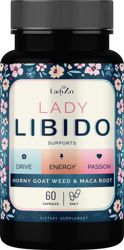 Lady Libido Supplement for Women Support Mood, Drive & Energy, with Hornygoatweed & Maca Root 