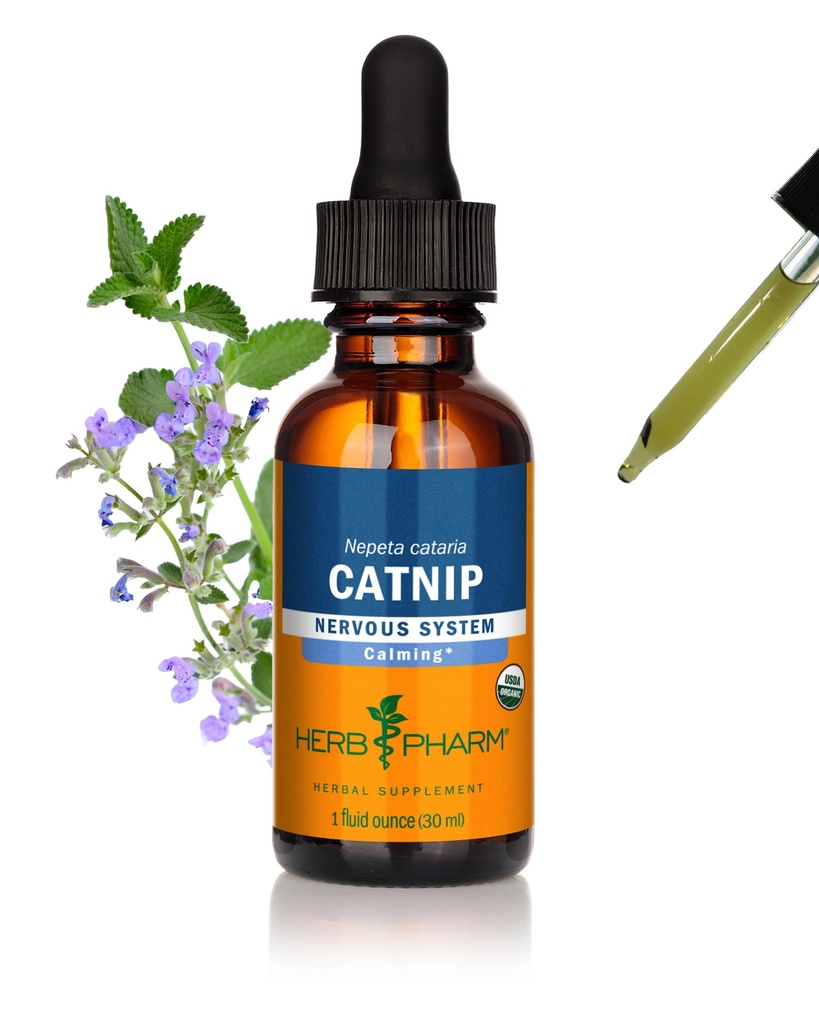 Herb Pharm Certified Organic Catnip Liquid Extract for Calming Nervisive System Support, 1 Fl Oz