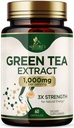 Zelený čaj extrakt Kapsule 1000 mg - Štandardizovaný 45% EGCG & 98% Polyfenoly - 3X Sila Zelený čaj Pilulky pre prírodnú energiu - podporuje zdravie srdca, bylinné doplnky, Vegan, Non-GMO - 60 Kapsule