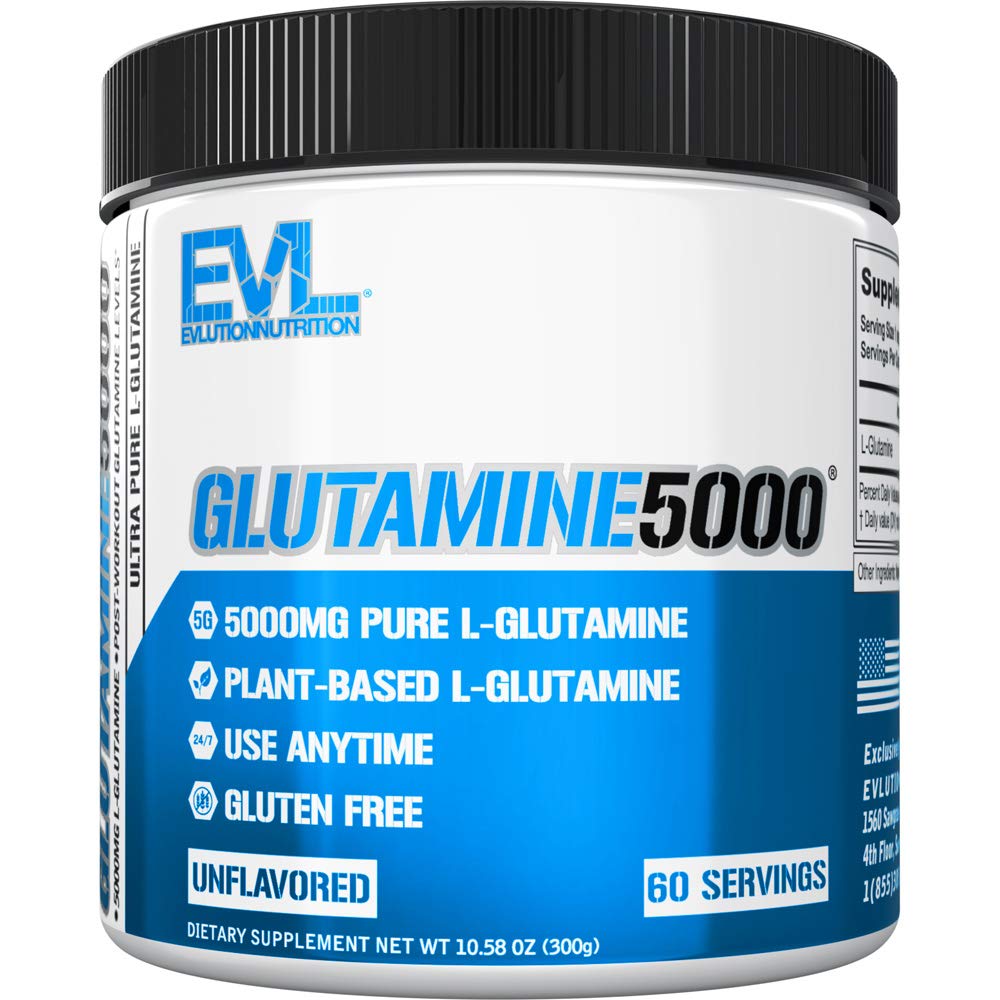 Pure Vegan L-Glutamine prášok doplnok - Elution Nutrition Posilňovač oxidu dusnatého 5g L Glutamine Supplement for Post Workout Recovery Vylepšené čerpadlá Gut Health Energy and Imunity - Neochutené