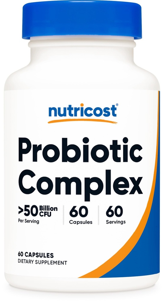 Nutricost Probiotic Complex - 50 miliárd CFU, 60 kapsúl - Probiotiká od Muži a ženy - Vegetariánske kapsule, Non-GMO, Gluten Free