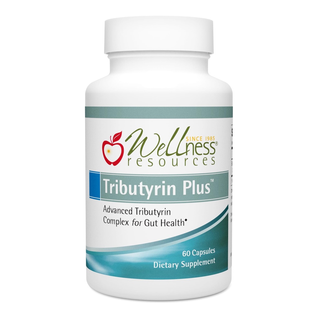 Wellness Resources Tributyrin Plus Postbiotic Supplement for Gut Health with High Absorbtion ButyraGen Tributyrin Complex (800 mg na dve kapsuly, 60 Veggie Capsules)