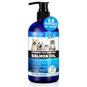 Aljašský lososový olej pre psy a mačky (8.8 oz) - čistý omega 3 rybí olej s Omega 6 mastných kyselín, EPA & DHA - Anti-zápal pre psy kože a kozu - prírodné domáce zviera kĺb, immune, Brian & Heart Supplement