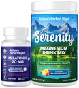 Nature's Perfect Night Melatonin 20mg Quick Rozpustiť zmiešané Berry 180 Počet s Serenity Magnézový prášok 15 oz Citrónová malina
