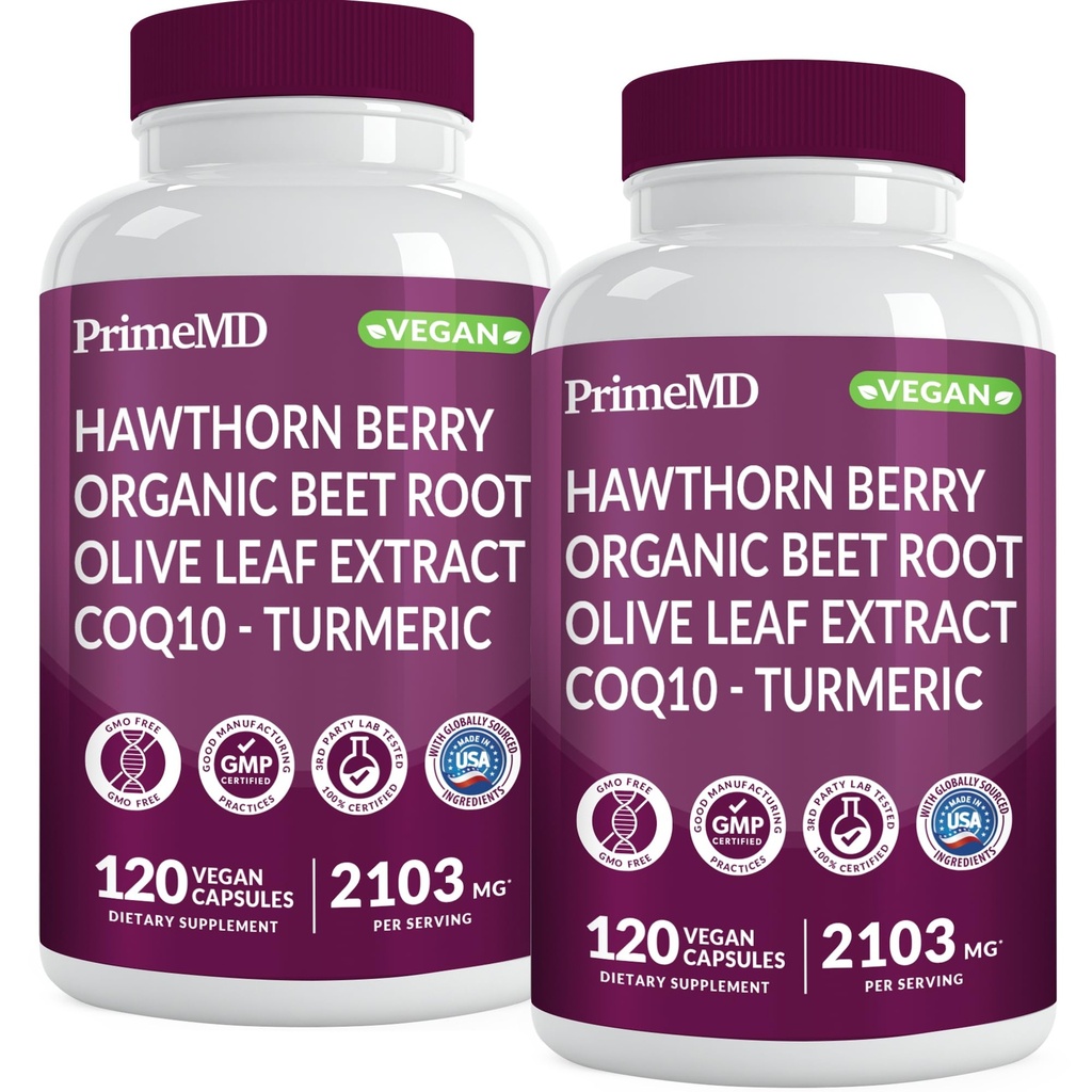 26-in-1 Oxid dusnatý doplnok - Srdce a podpora obehu s CoQ10, Turmerica, Organická repa koreň, Hawthorn Berry & Cesnak - 2103mg na obsluhu (120ct, balenie 2)