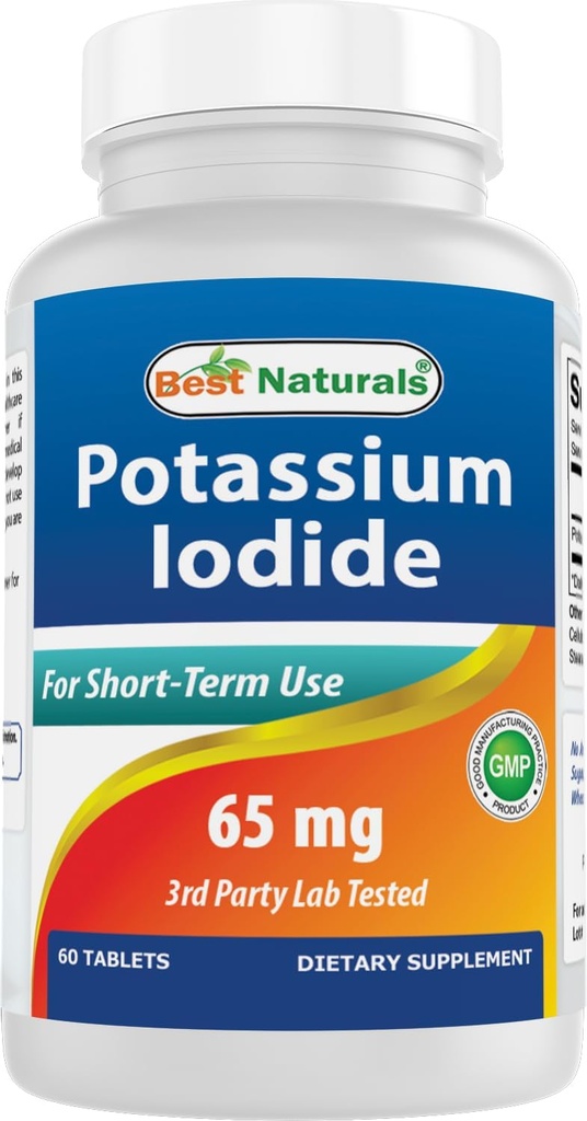 Najlepšie prírodné látky Iodid draselný 65 mg - Dietary Supplement, 60 tabliet (60 počet (Pack of 1)) (12)