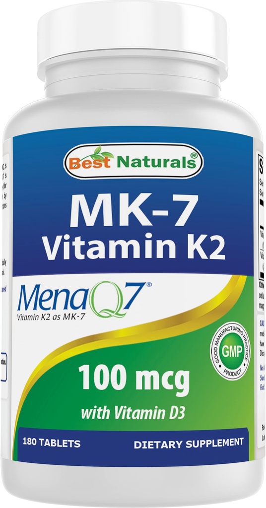Najlepšie prírodné vitamín K2 (MK7) s D3 doplnkom zdravie kostí a srdca (5000 IU vitamín D3 & 100 μg vitamín K2 MK7), 180 tabliet