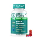 SmartyPants Organické prenatálne vitamíny pre ženy, multivitamínové Gummy: biotín, metylfolát, Omega 3 (ALA), vitamín D3, C, vitamín B12, B6, A, K2 a zinok, cholín, vegetarián, 120 Počet (30 dní)