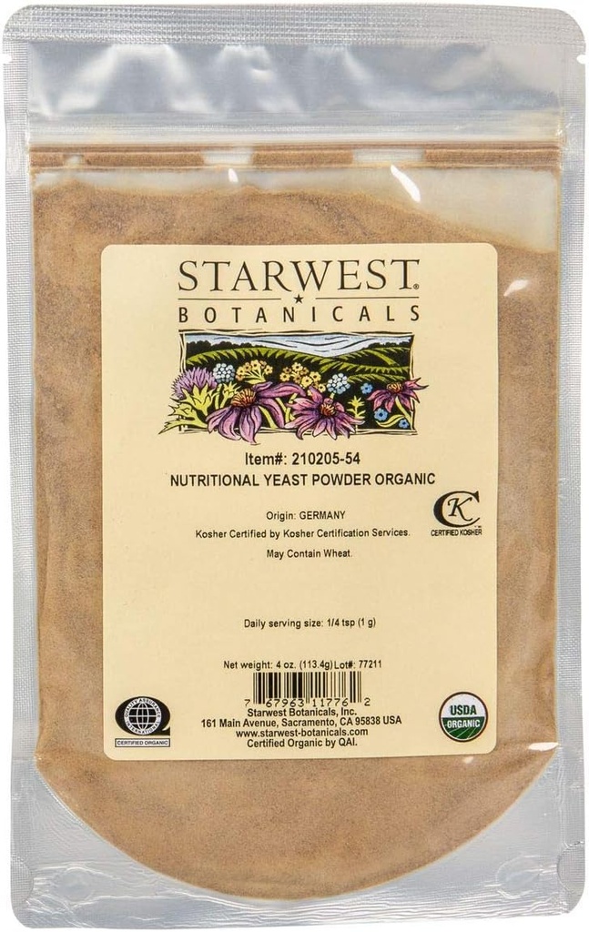 Organické nutričné kvasinkový prášok - 4 oz