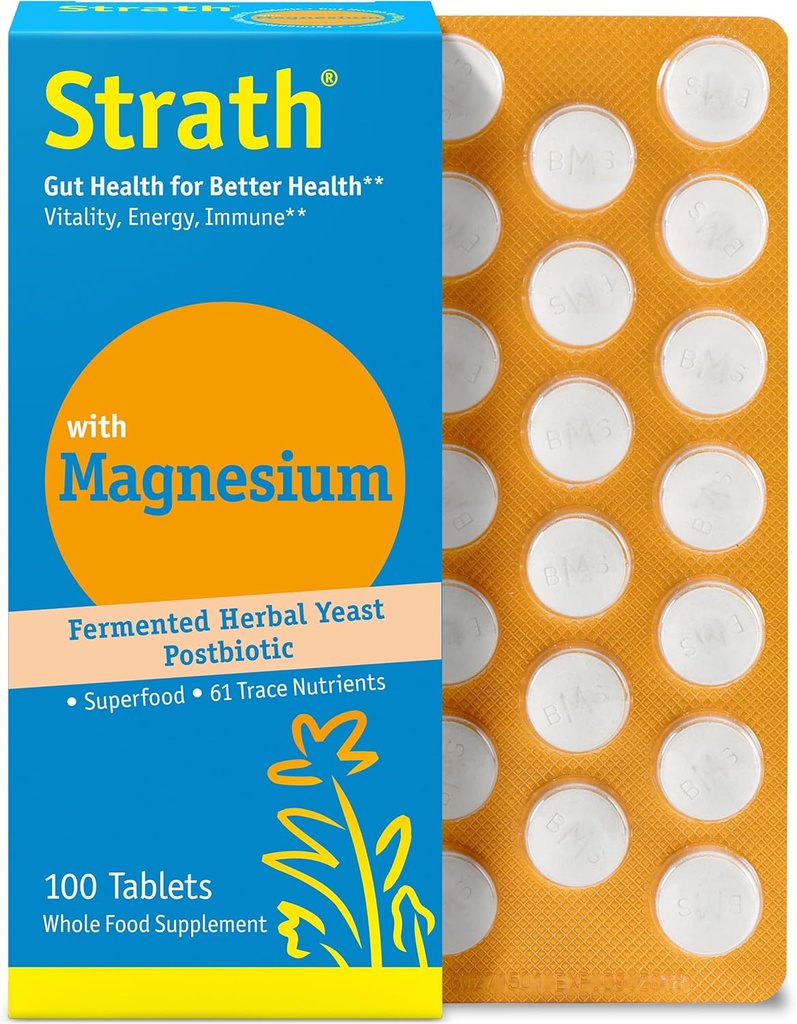 Strath s horčíkom bylinné kvasinky Postbiotické 100 Tablety 